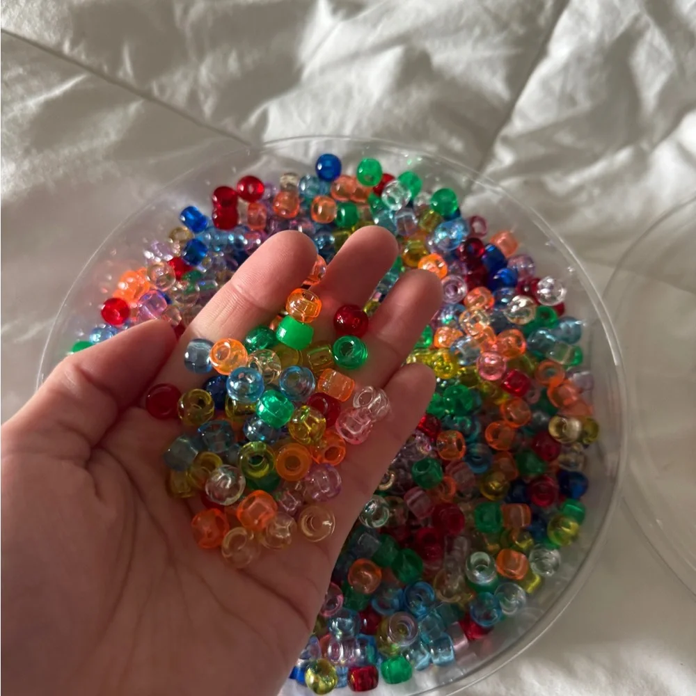 OPENED Bead Landing 1lb Assorted Pony Beads - Multi-Color Translucent